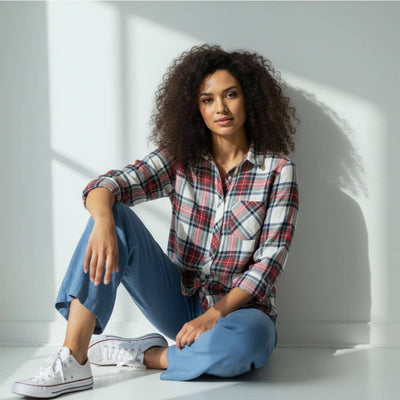 The Classic Red & Ivory Plaid Cotton Shirt