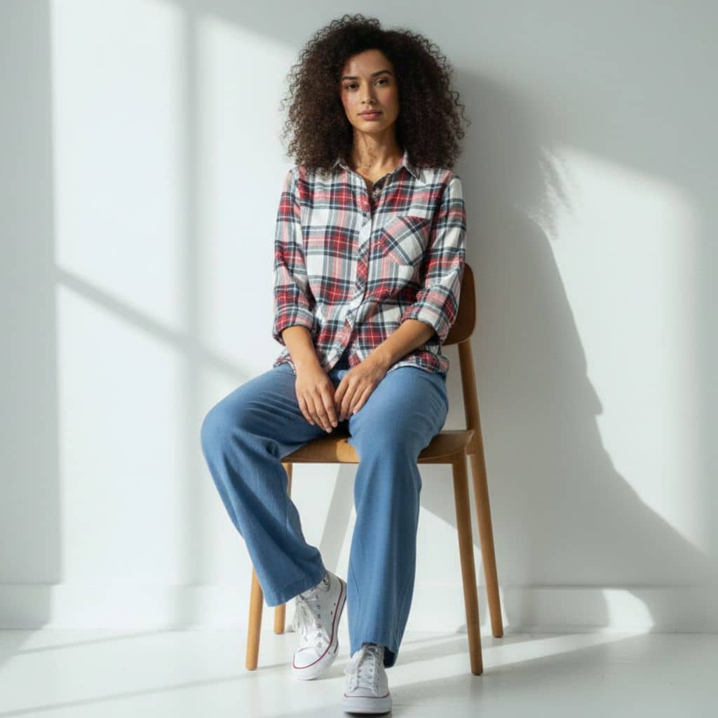 The Classic Red & Ivory Plaid Cotton Shirt