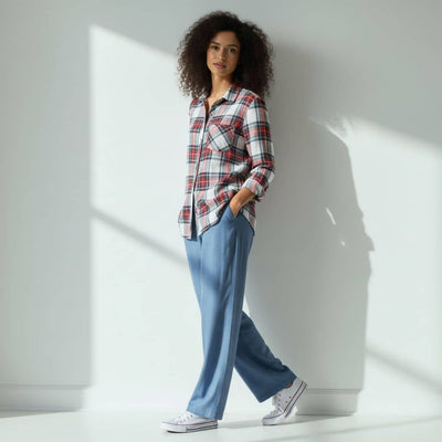 The Classic Red & Ivory Plaid Cotton Shirt