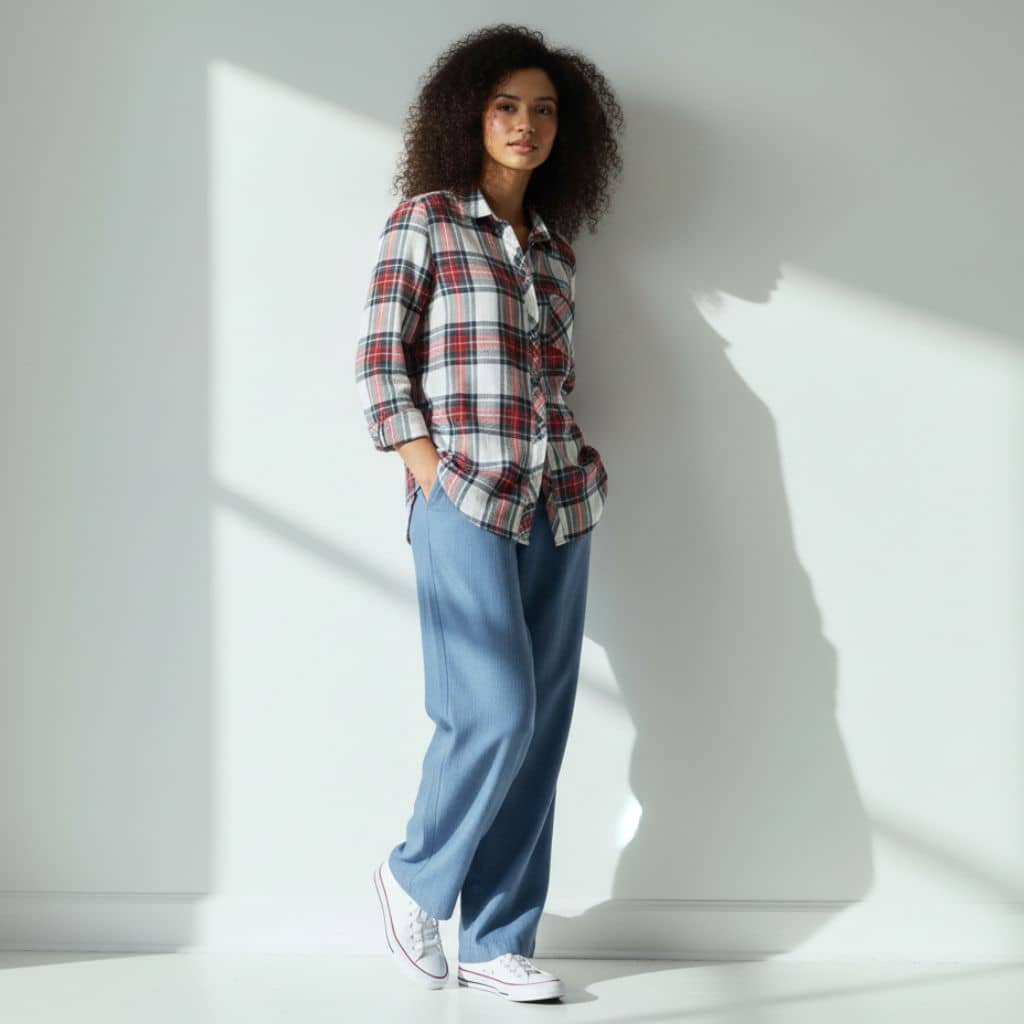 The Classic Red & Ivory Plaid Cotton Shirt