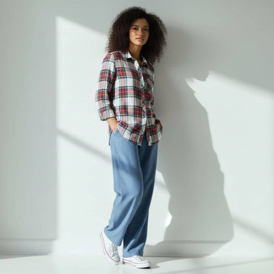 The Classic Red & Ivory Plaid Cotton Shirt