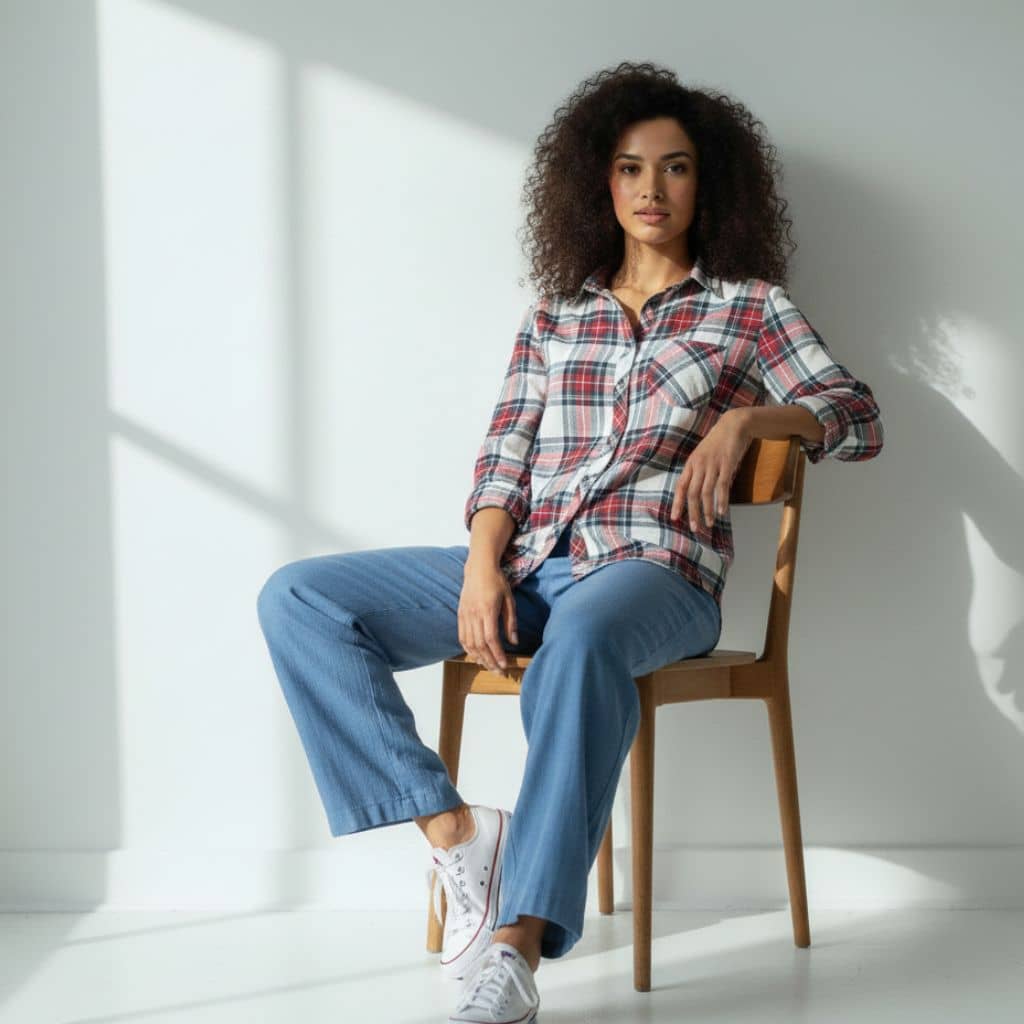 The Classic Red & Ivory Plaid Cotton Shirt