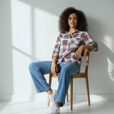 The Classic Red & Ivory Plaid Cotton Shirt