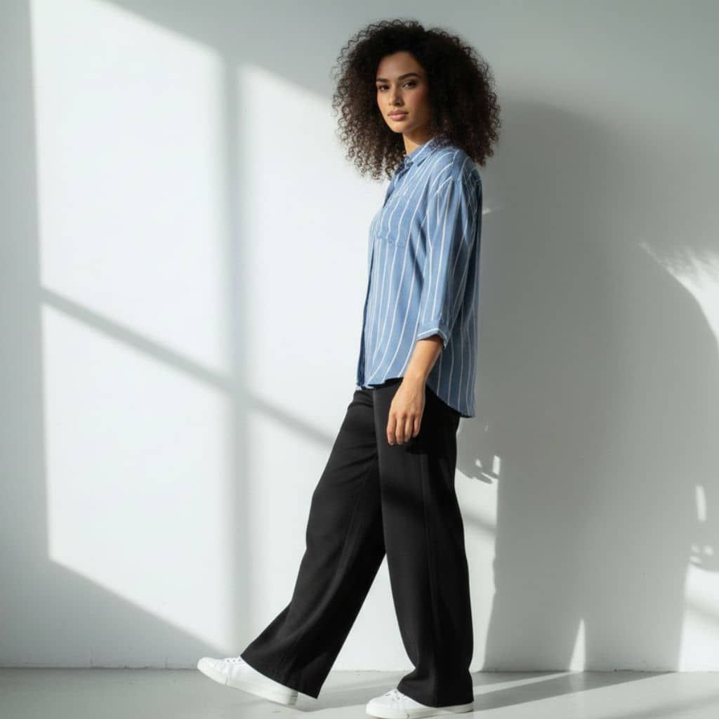 The Blue Vertical Striped Cotton Shirt