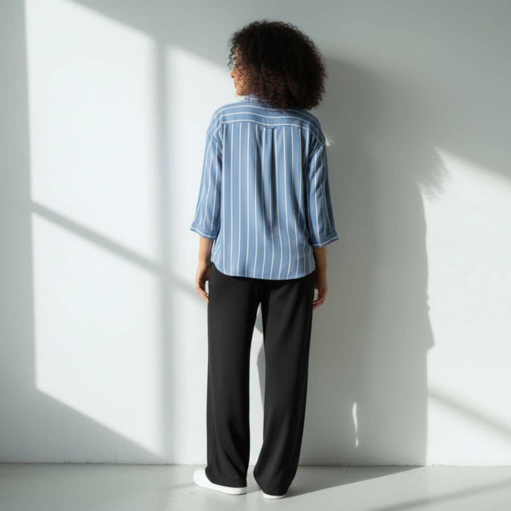 The Blue Vertical Striped Cotton Shirt