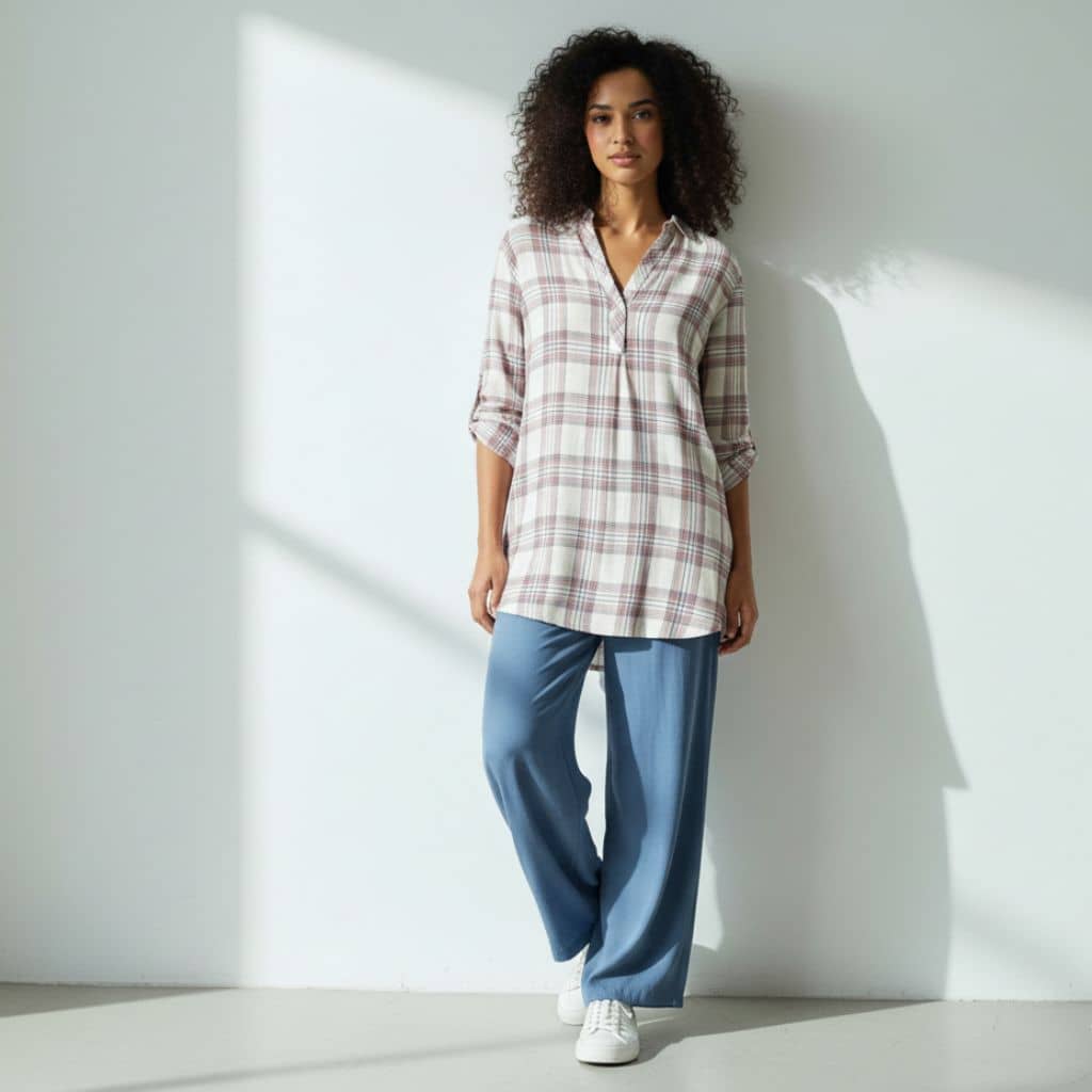 The Classic Blush Plaid Cotton Shirt