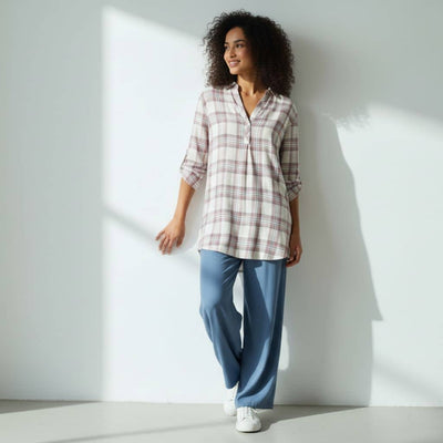 The Classic Blush Plaid Cotton Shirt