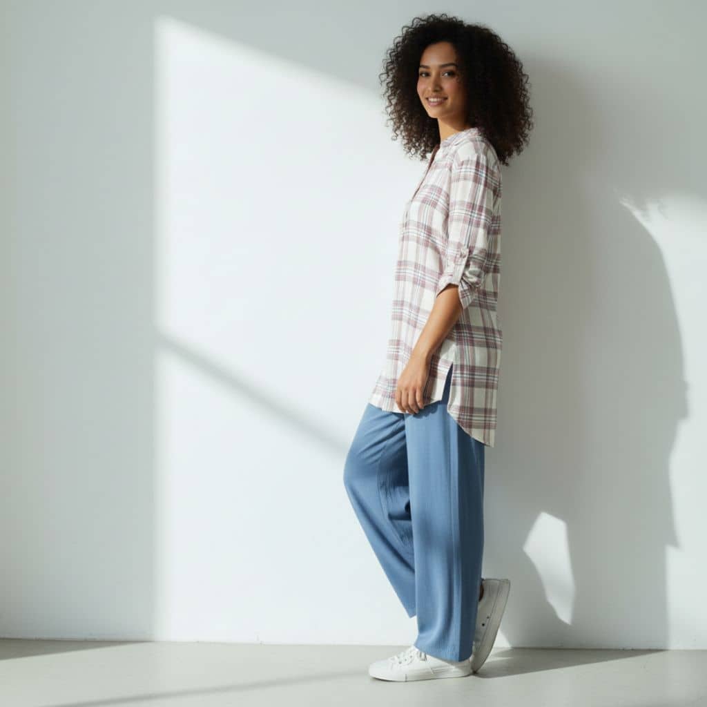 The Classic Blush Plaid Cotton Shirt