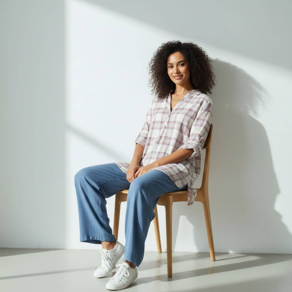 The Classic Blush Plaid Cotton Shirt