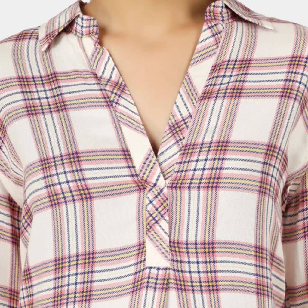 The Classic Blush Plaid Cotton Shirt