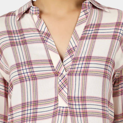 The Classic Blush Plaid Cotton Shirt