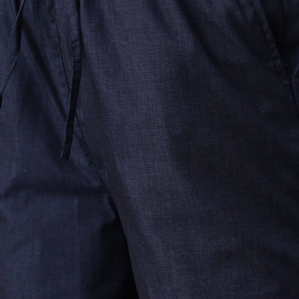 The Solid Navy Cotton Poplin Wide Leg Pant