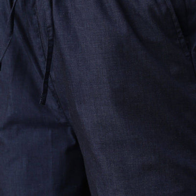 The Solid Navy Cotton Poplin Wide Leg Pant