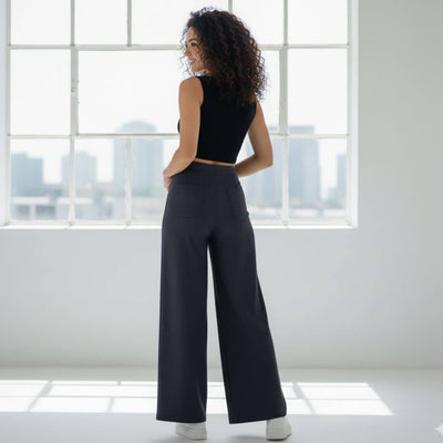 THICK in Night Blue Denim High Waist Wide Leg Trousers