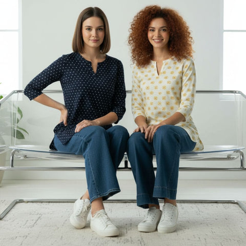 The V-Notch Neck Short Kurta (Pack of 2)