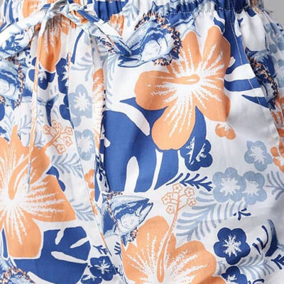 The Hibiscus Floral Cotton Poplin Wide Leg Pant