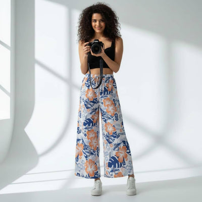 The Hibiscus Floral Cotton Poplin Wide Leg Pant