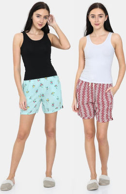 The Blooming Flow & Mishy Fishy Women Summer WFH Shorts ( Pack of 2 )