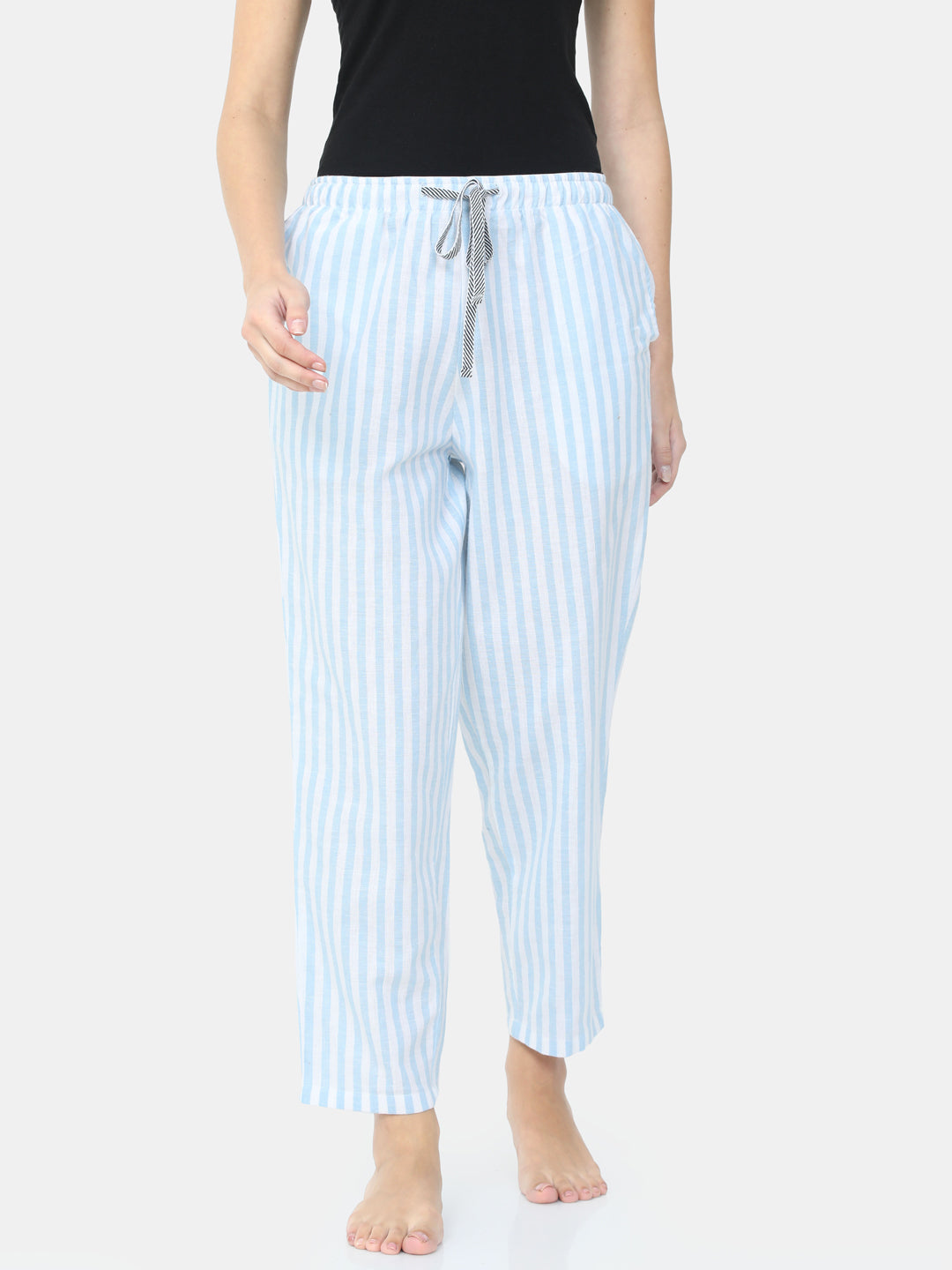 The Blooming Blue Stripes Women PJ Pant