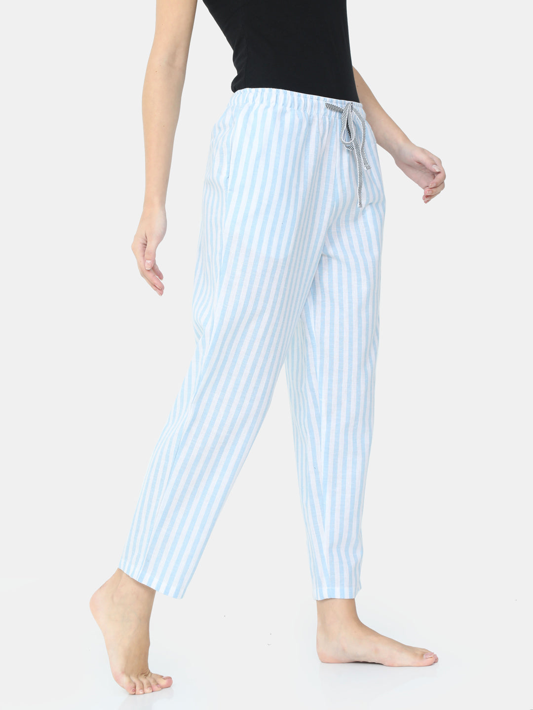 The Blooming Blue Stripes Women PJ Pant