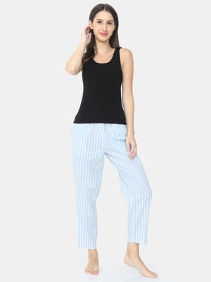 The Blooming Blue Stripes Women PJ Pant