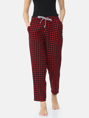 The Red And Black Checks Digital Women PJ Pant