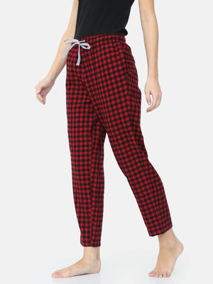 The Red And Black Checks Digital Women PJ Pant