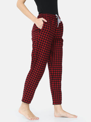 The Red And Black Checks Digital Women PJ Pant