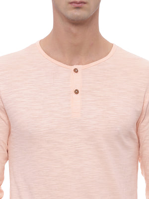 The Long Sleeve Coral Pink Henley
