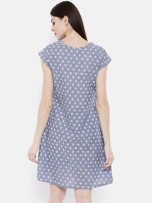 The Blue Printed WFH Sheath Dress