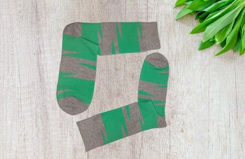Calf Socks Green Grey