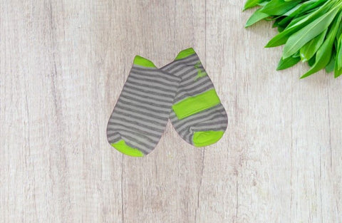 Marls Ankle Socks - White Grey Striper