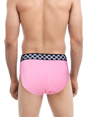 The Flamingo Pink with Racing Flag Briefs