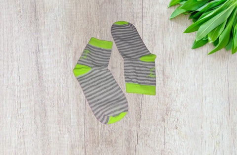 Marls Ankle Socks - White Grey Striper