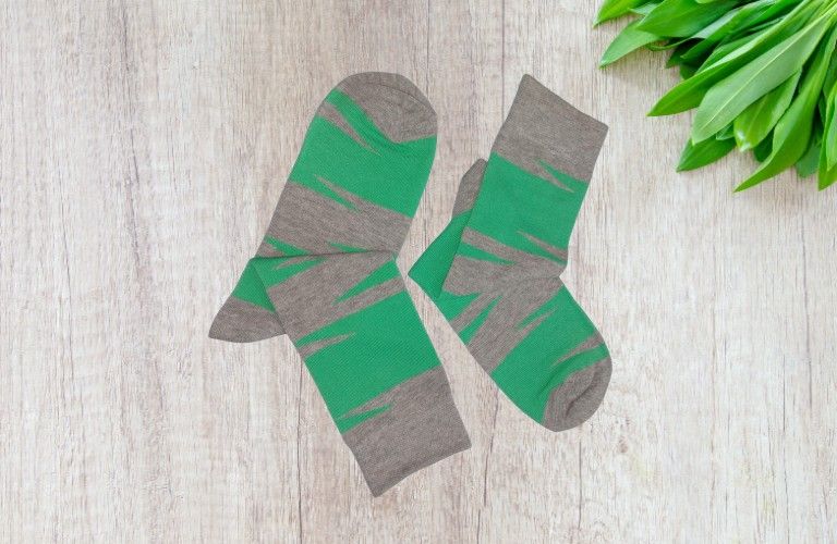 Calf Socks Green Grey