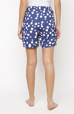 The Polka Moon Blue Women WFH Shorts