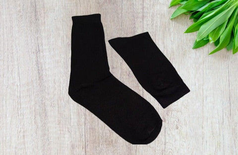 Merino Tie Dye Calf Socks - Black Colors