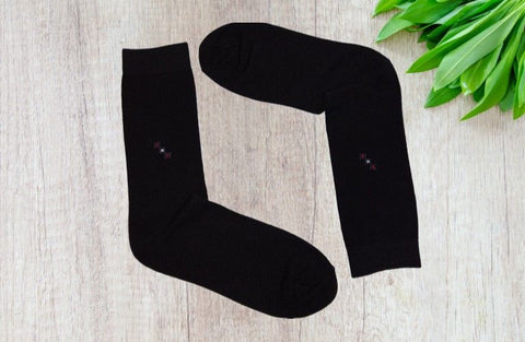 Merino Tie Dye Calf Socks - Black