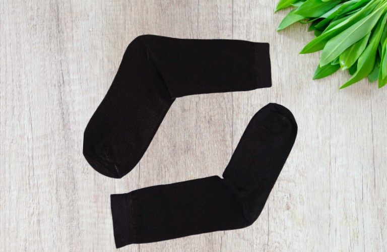 Merino Tie Dye Calf Socks - Black Colors