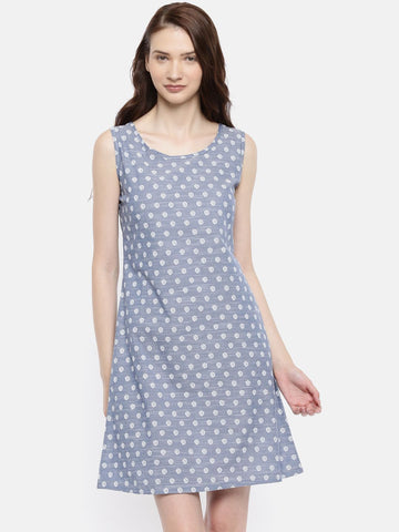 The Blue Printed WFH Sheath Dress