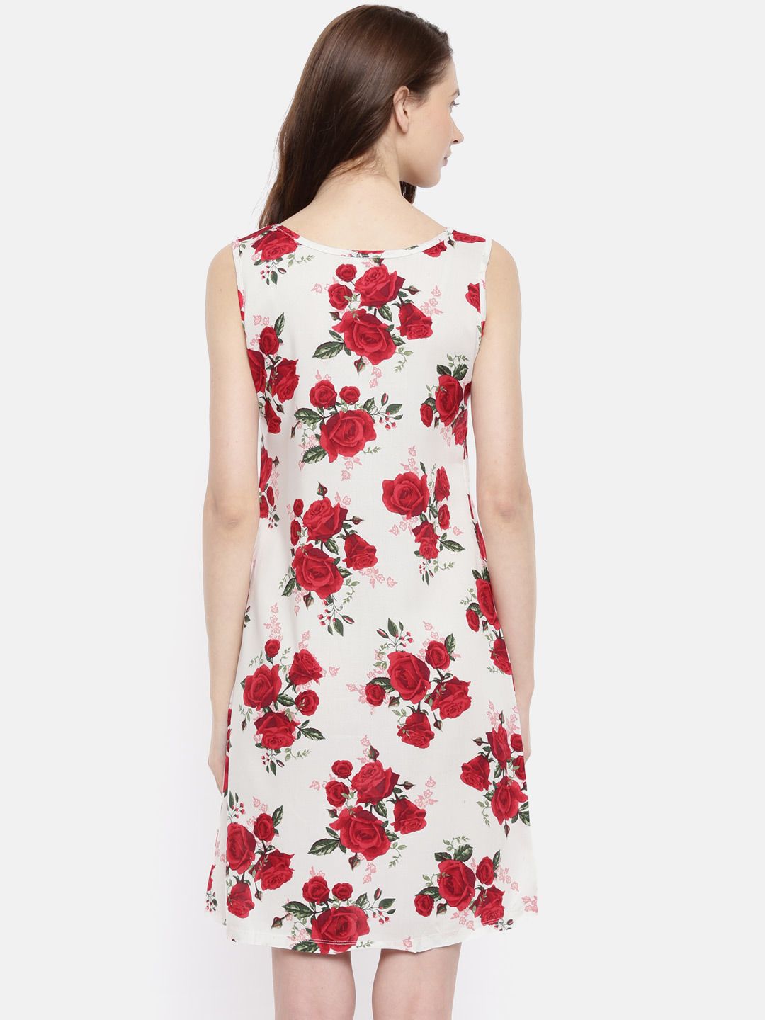 The White & Red Printed Summer Sheath Dress