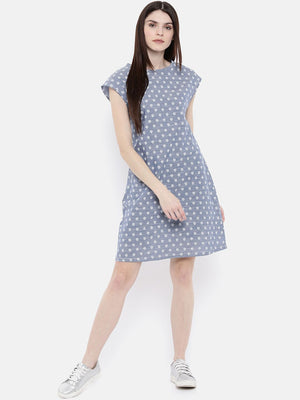 The Blue Printed WFH Sheath Dress