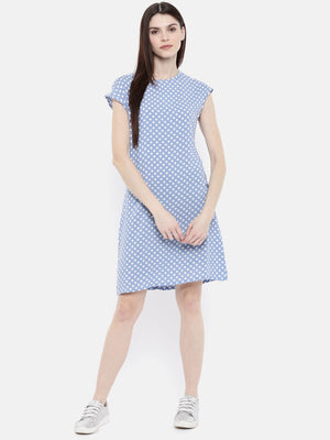 The Blue Printed WFH Sheath Dress